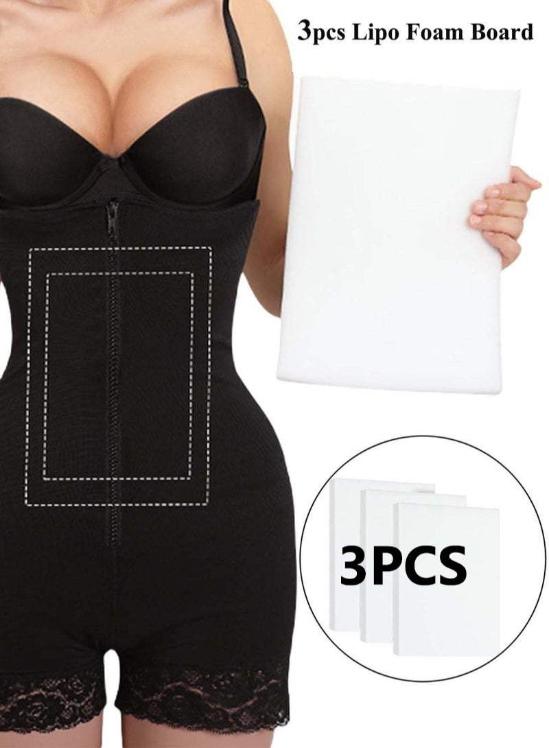 YIM-VIBEHAUS 3 Pieces Lipo Foam Boards & Pads, Liposuction Recovery Foam Sheets Use with Compression Garments, Foam Pads for Lipo Recovery and Tummy Tuck - Image 1